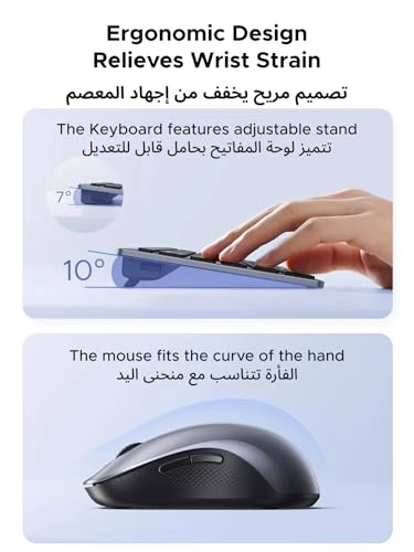 Wireless Keyboard and Mouse Combo - 99-key Bluetooth5.4 and 2.4G