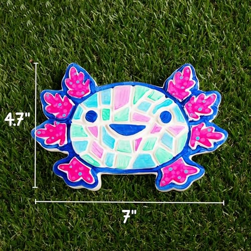 Axolotl Stepping Stone Kit - 7-Inch Paintable 6 Acrylic Paints