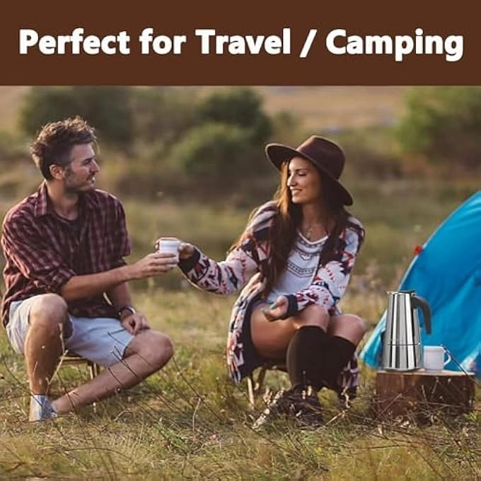 Stovetop Espresso Maker - 450Ml 9 Cup Portable