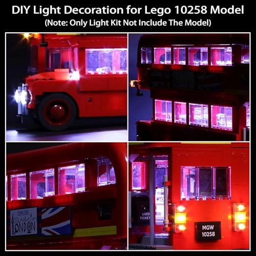 LED Lighting Kit - ABS for LEGO London Bus 10258 USB