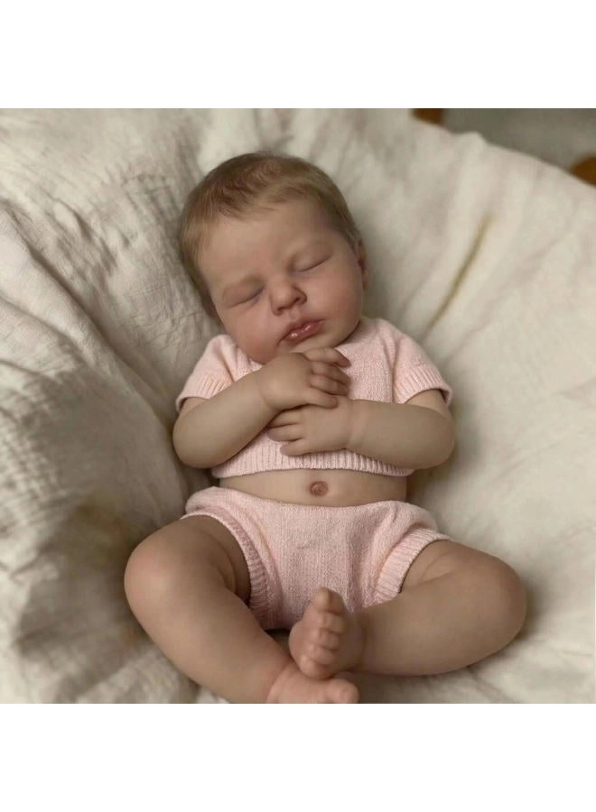 Reborn Baby Doll - 18 inch Silicone Vinyl Girl Ages 36 months+