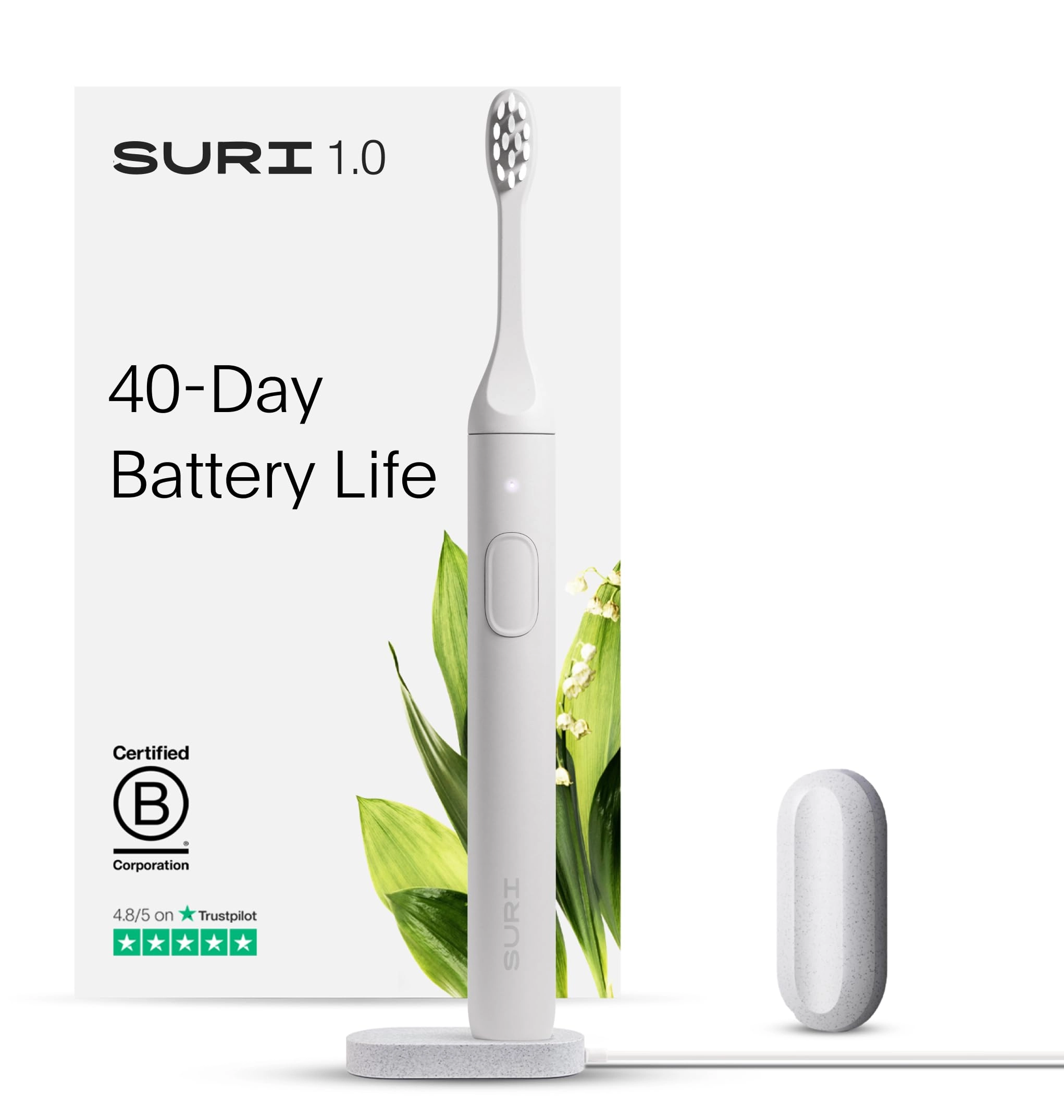 SURI 2.0 - Sonic Electric Toothbrush 40+Day Battery UV-Cleaning Travel Case
