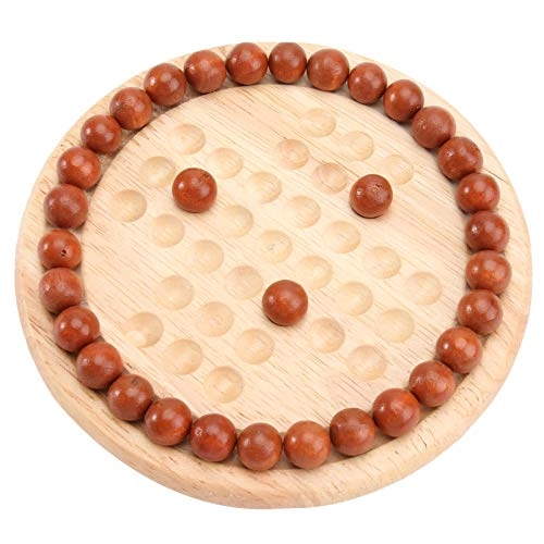 Wooden Marble Solitaire Board - 14x14x2.8 cm 1 player