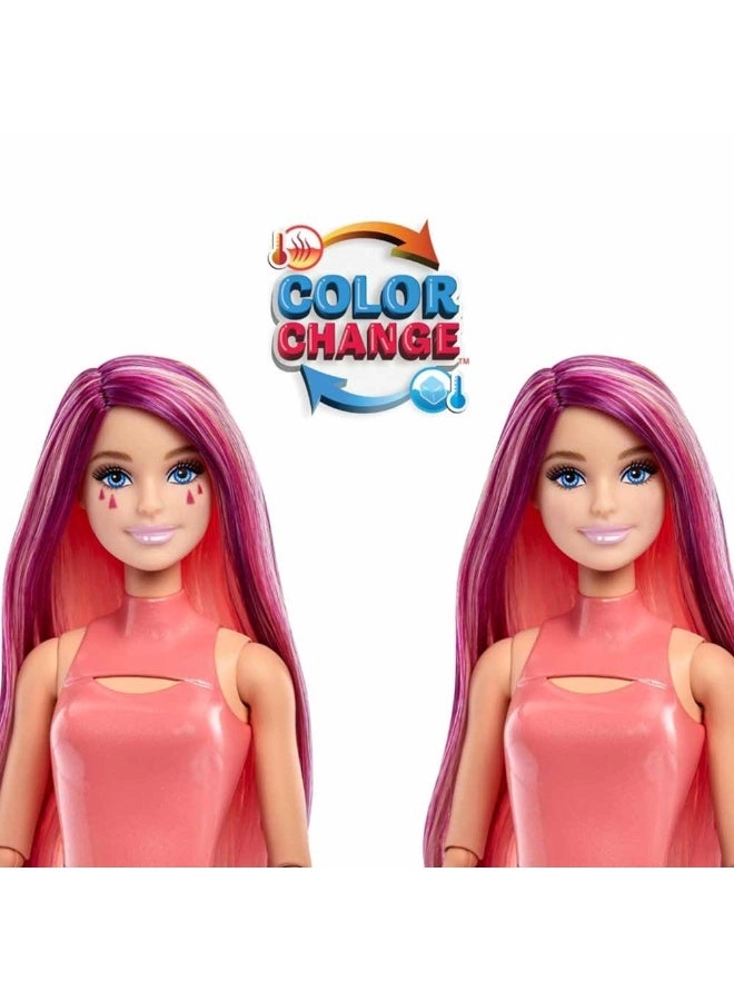 Barbie Pop Reveal Bubble Tea - Blonde with Dark Pink Highlights 8 Surprises Ages 3+