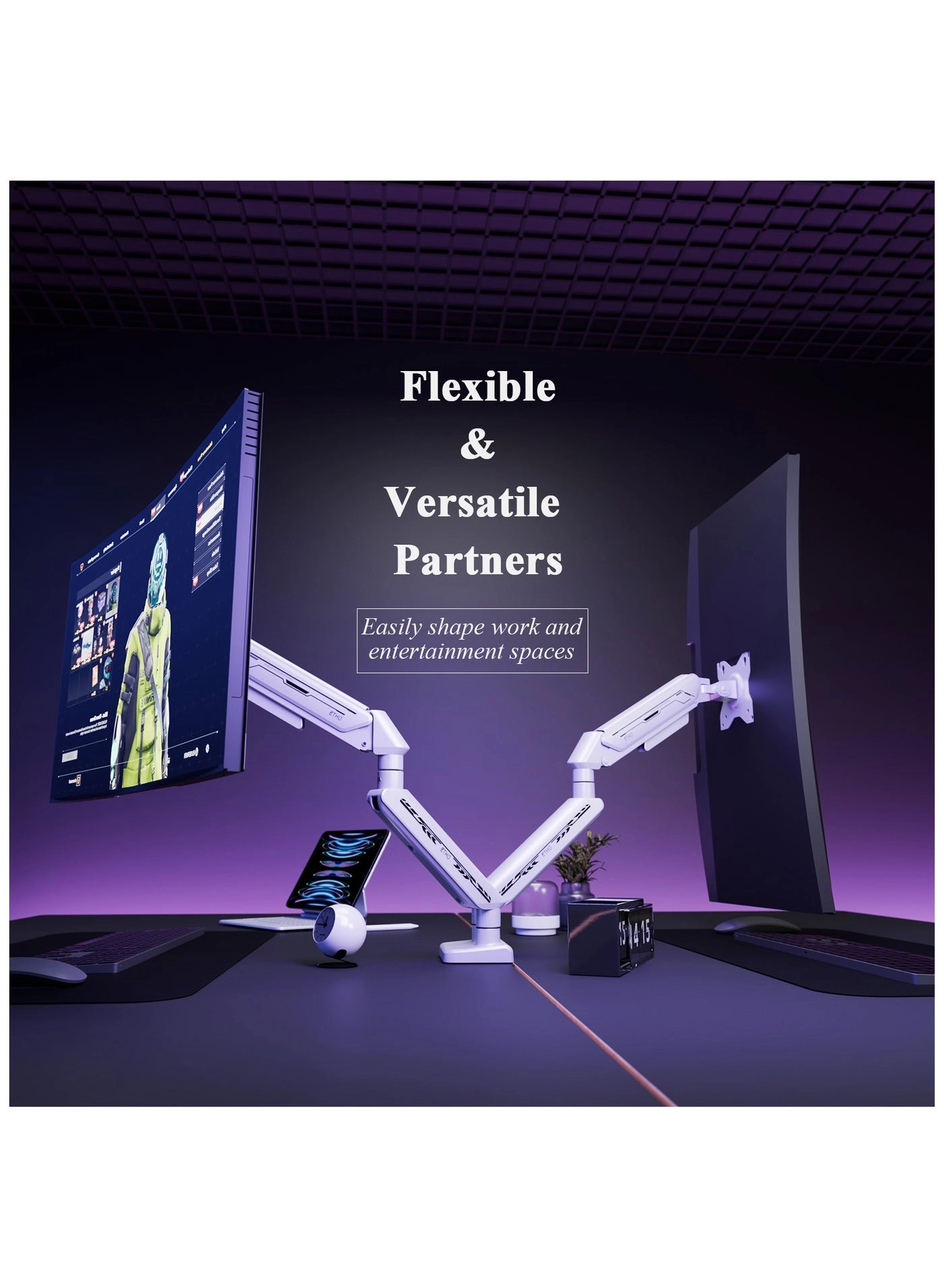 Dual Monitor Arm - Dual 13-32 Inch 75x75/100x100mm