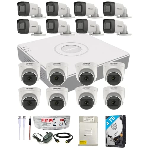 16 Channel DVR + 8 Bullet 8 Dome Cameras + HDD - 4 TB + 3+1 Cable Roll + 16 CH Power Supply + BNC & DC