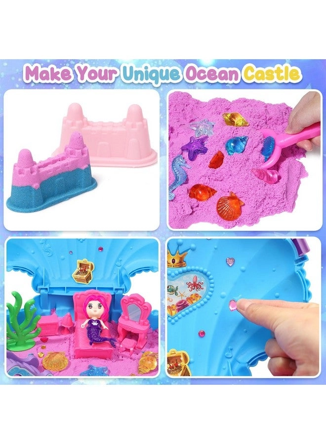 Ocean Mermaid Sensory Bin - 2lb Play Sand 6 Castle Molds