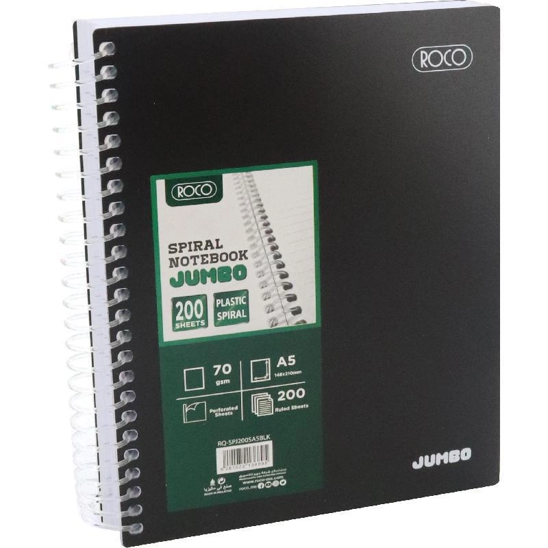 Roco Jumbo Notebook A5 Spiral - Lined 200 Sheets