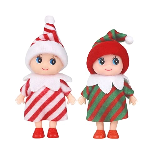 Elf Doll - Pack of 2 11 cm Candy stripe skirt