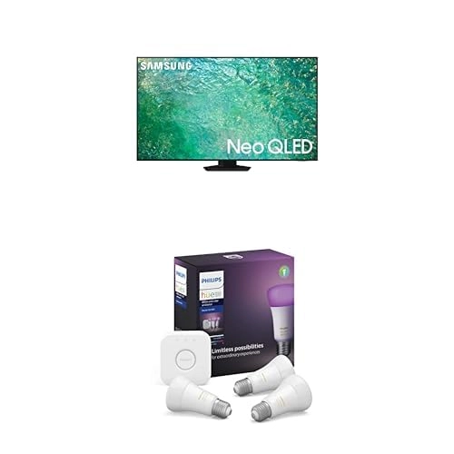 Samsung QA55QN85CAUXZN - 55 Inches + Ambiance LED Smart Bulb Starter Kit - 3 bulbs & Bridge