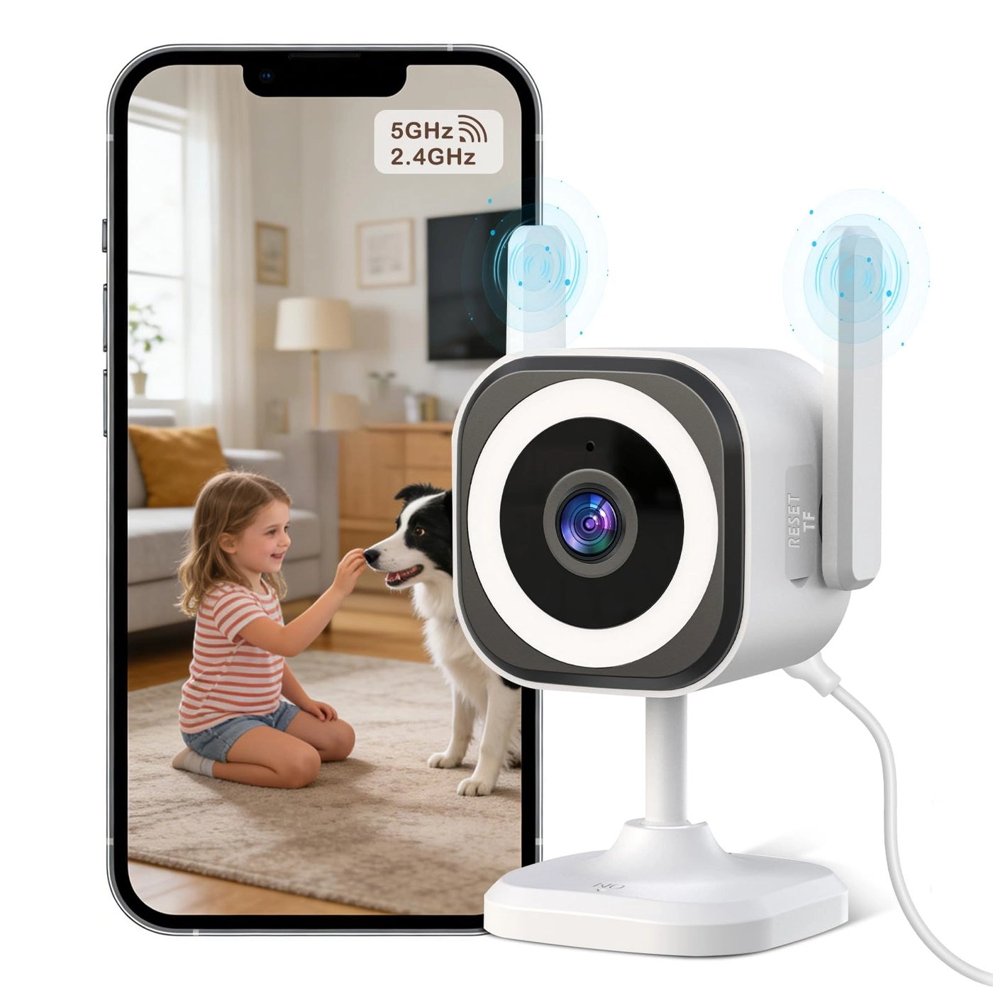 Guoanvision Dual-Antenna Stable 5G WiFi Security Camera 2K