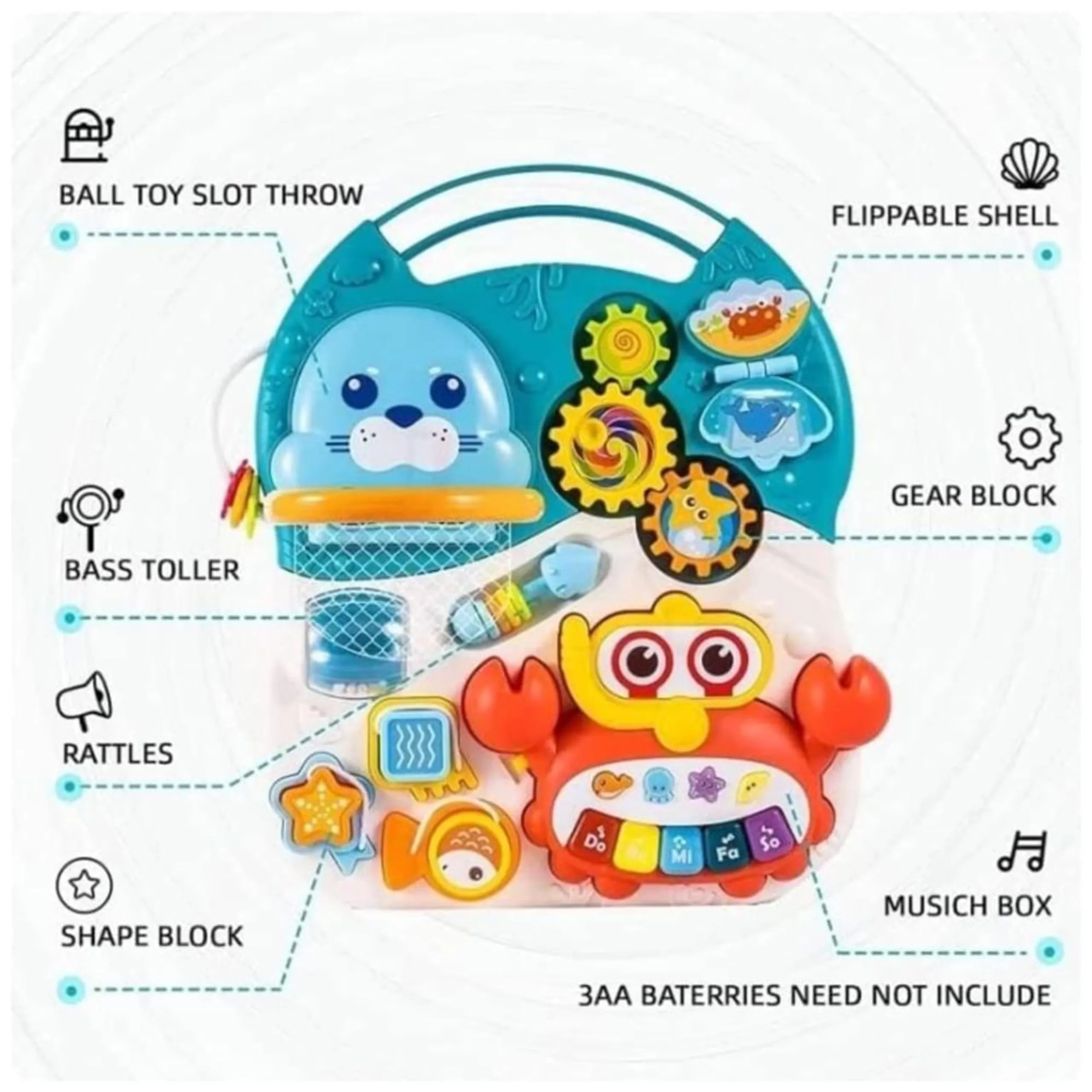 Baby Activity Walker - 3-In-1 Musical Educational