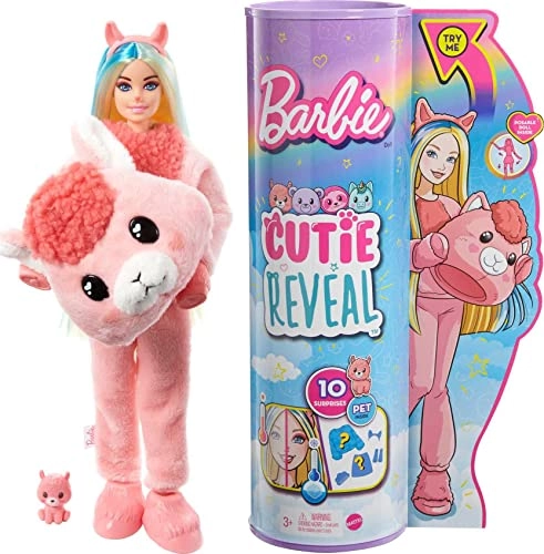 Barbie Cutie Reveal Fantasy Series Doll - Llama Plush Costume 10 Surprises Ages 3+