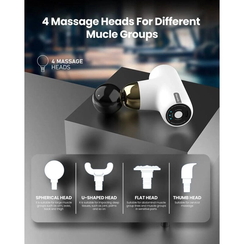 Muscle Massager - 4 Massage heads USB-C