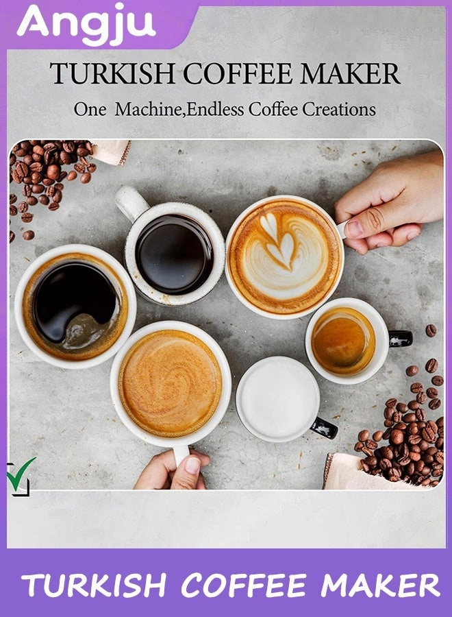 Turkish Glass Coffee Maker - Foldable Handle Portable Electric