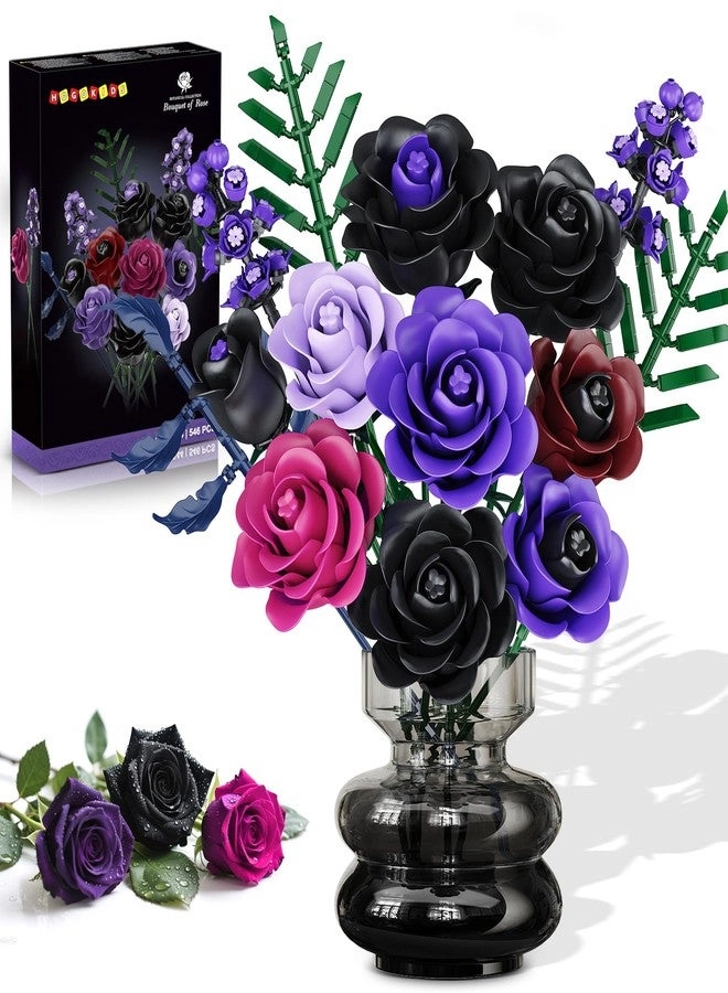 Hogokids Flowers Bouquet Building Set - Purple Roses 546 pcs