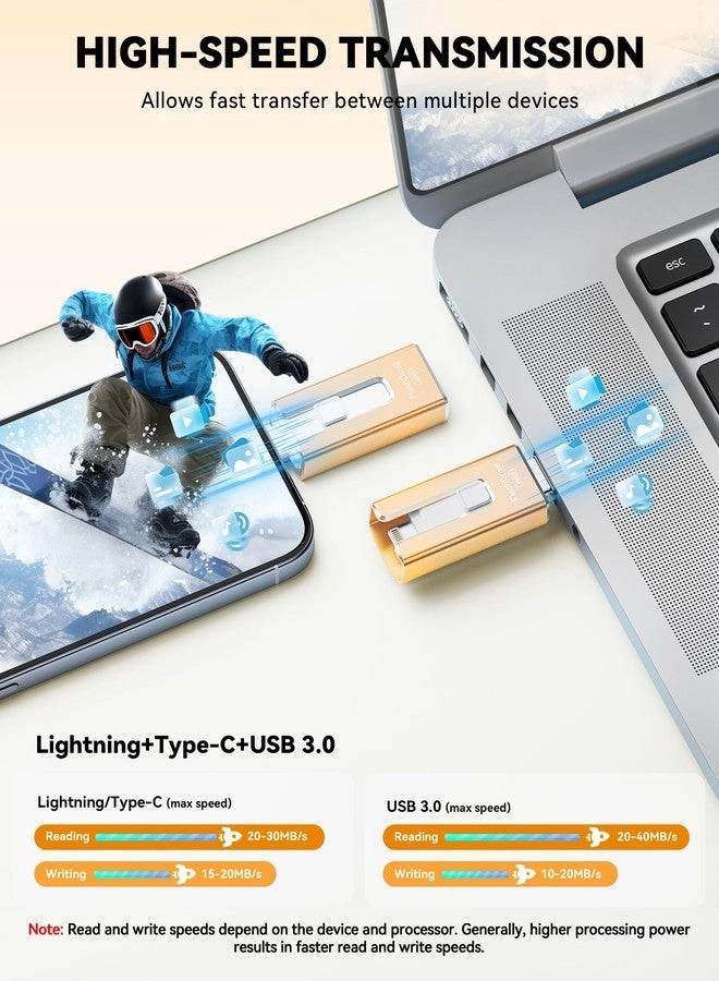 USB Stick - USB 3.0 Lightning Micro-USB USB-C 256GB