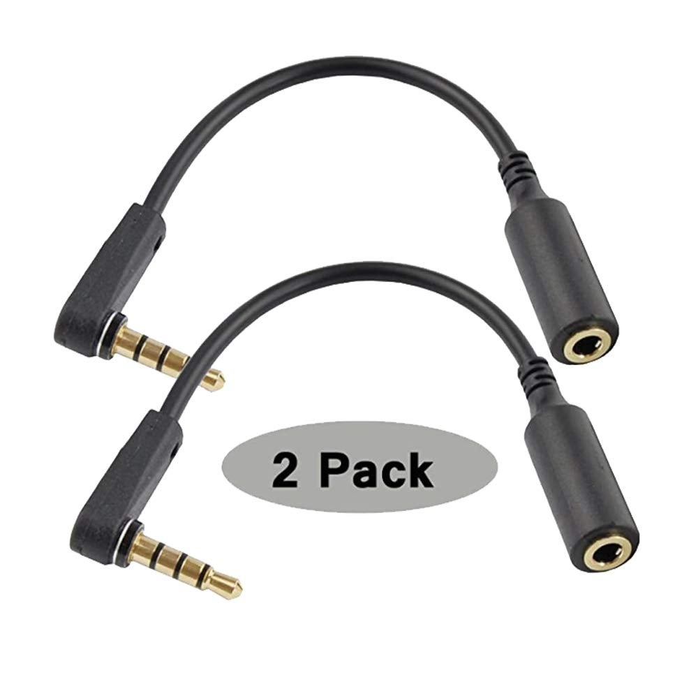 3.5mm M to F Audio Cable - 4-Pole Right Angle Pack