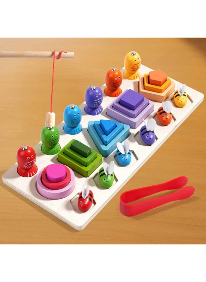 Wooden Fishing and Sorting Game