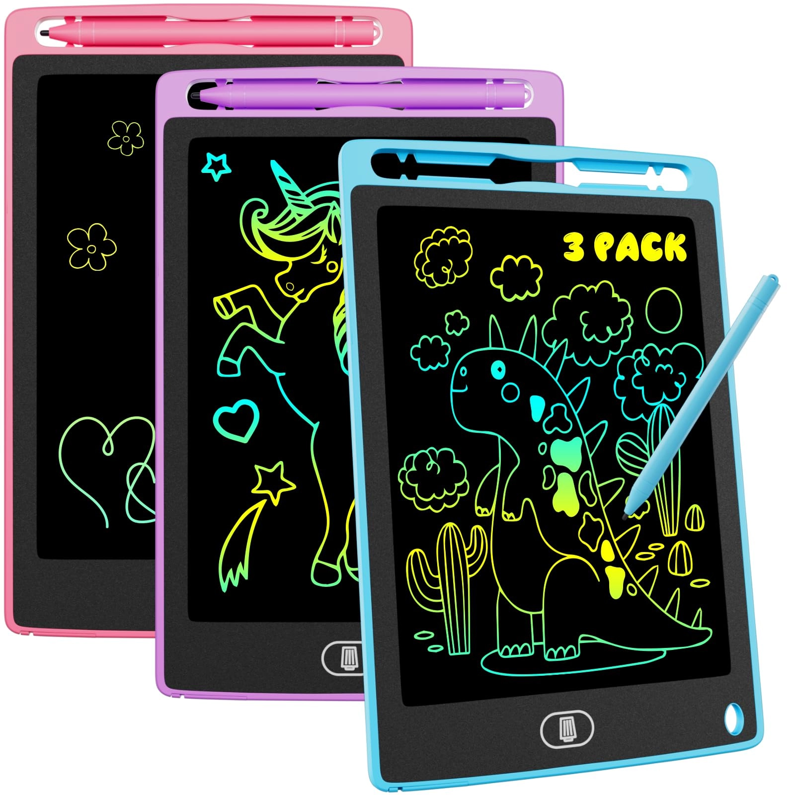 Electight LCD Writing Tablet - 8.5 Inch Colourful Pack