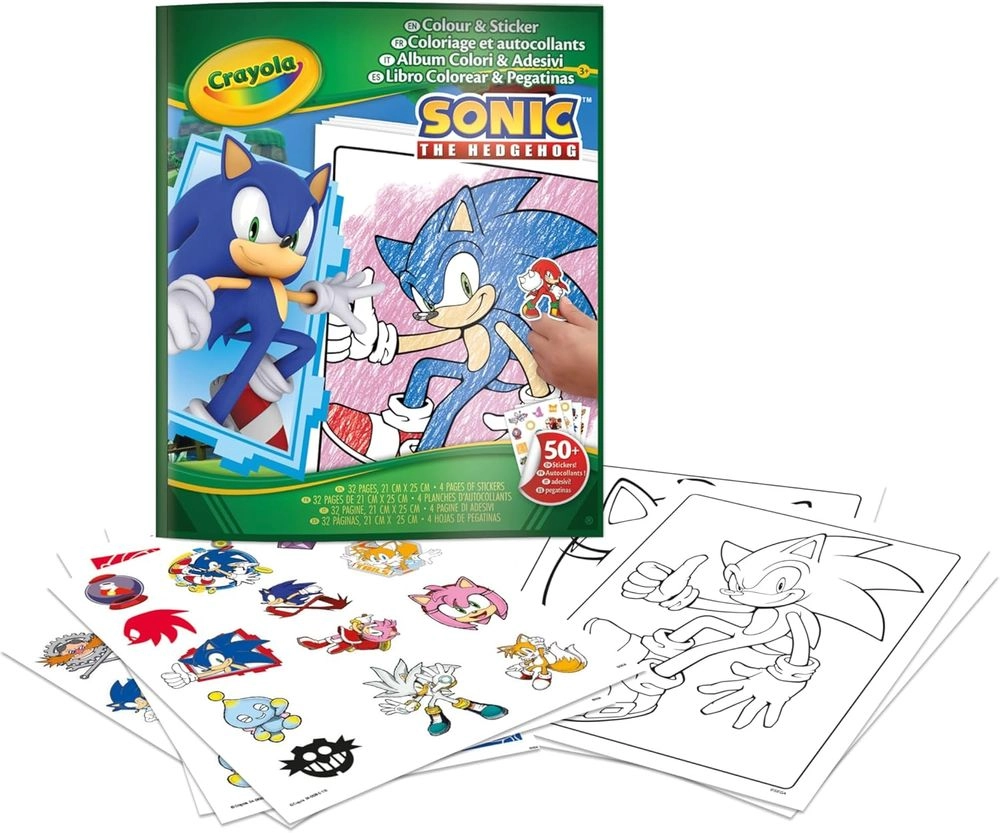 Crayola Sonic The Hedgehog Activity Sticker Book 4 pcs