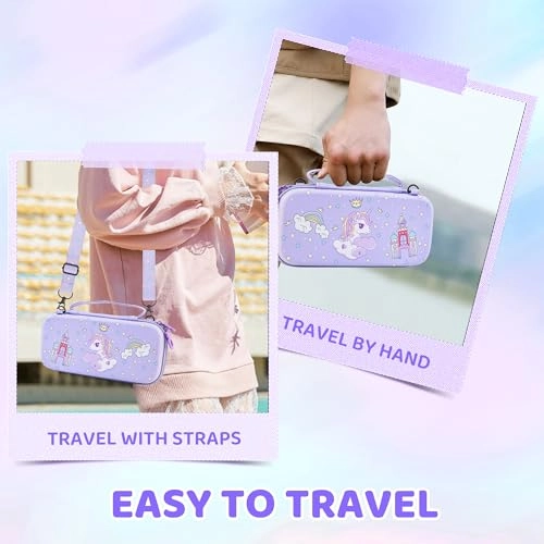 Carrying Case for Nintendo Switch OLED - Hard Storage Screen Protector 2 Thumb Caps