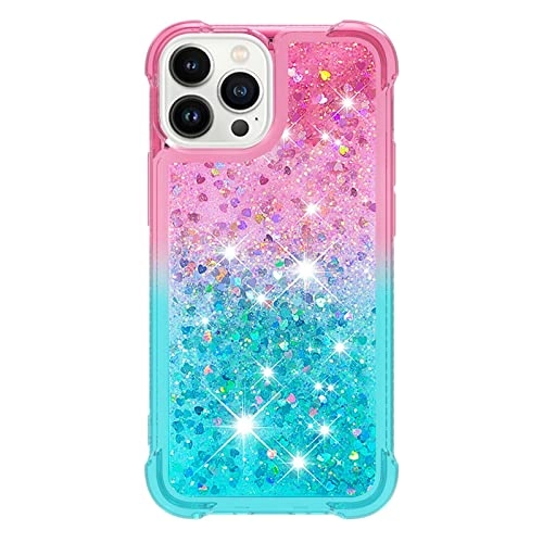 Glitter Moving Quicksand Flowing Cover TPU Silicone Bumper for iPhone 14 Pro