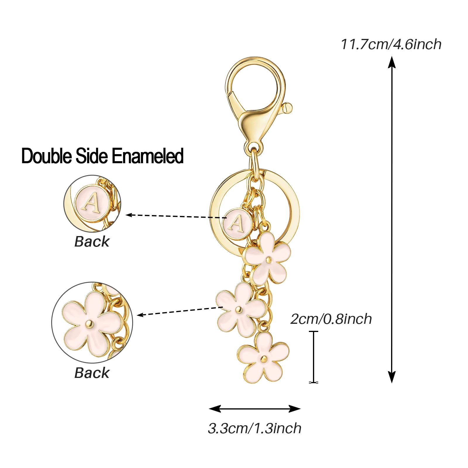 Initial Keychain - Floral