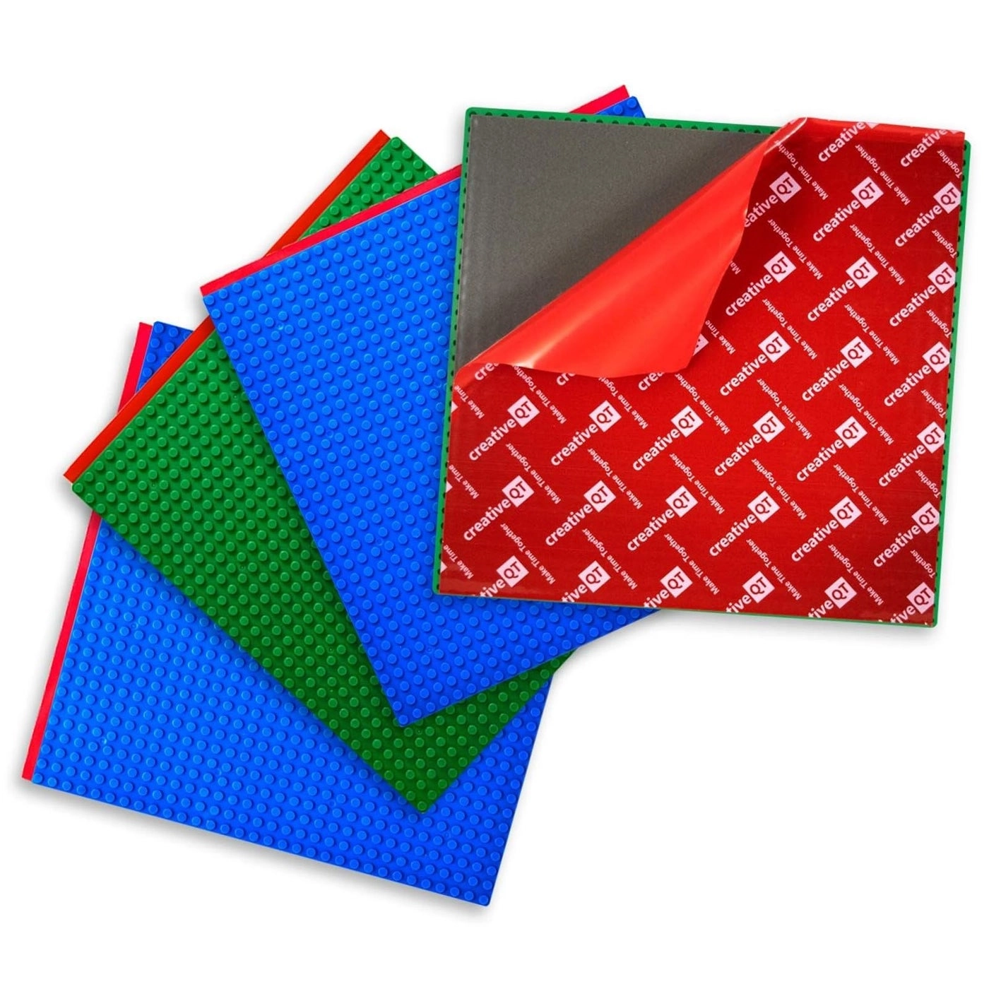 Creative QT Peel & Stick Blocks Base Plate - Blue & Green 4-Pack