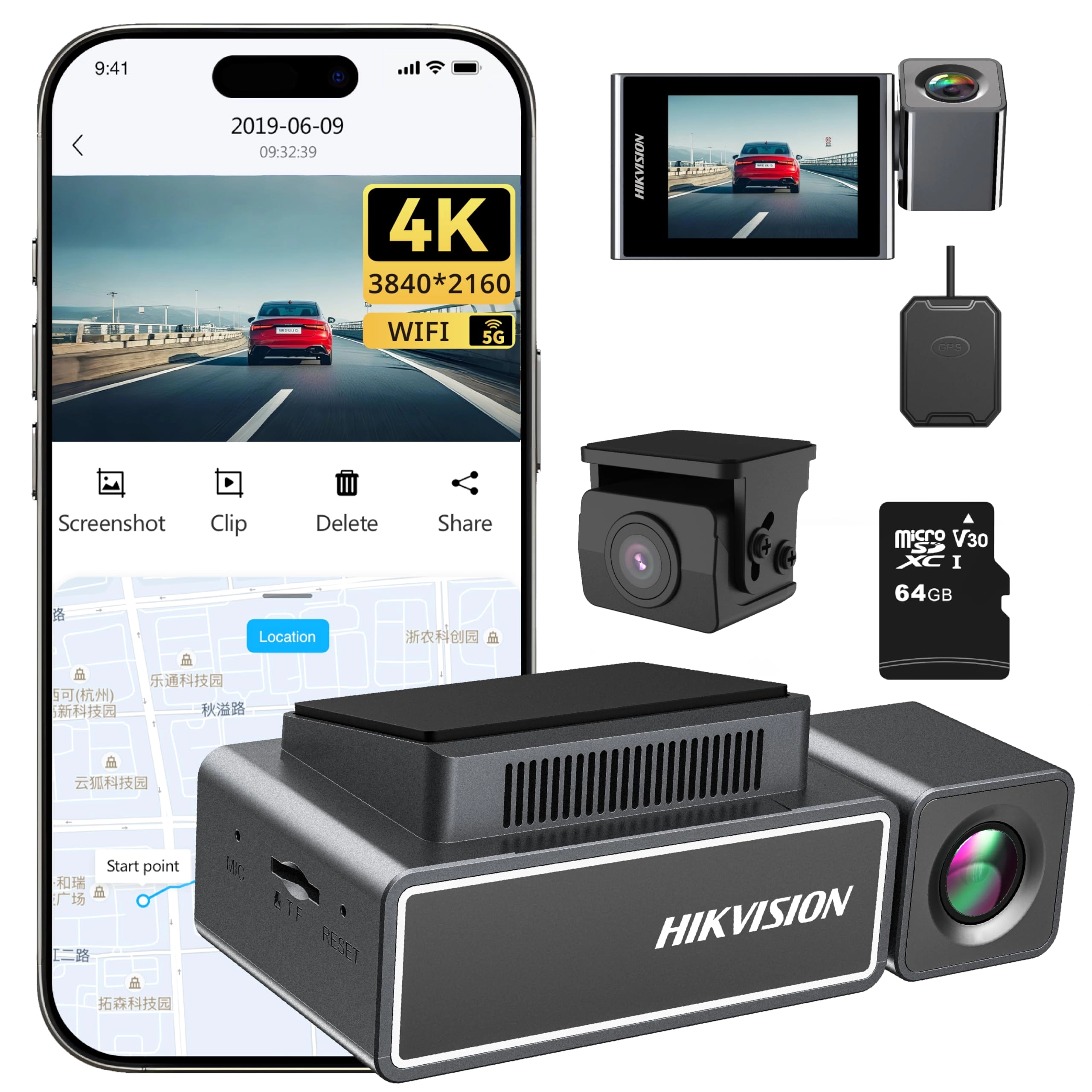 Hikvision Dash Cam - 3840 x 2160P 60FPS