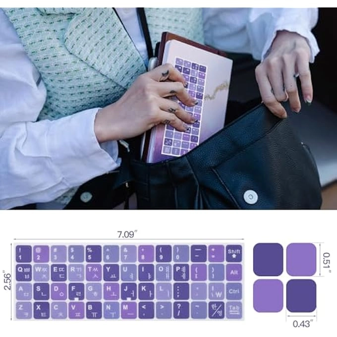 KOREAN KEYBOARD STICKERS - KOREAN-ENGLISH Pack