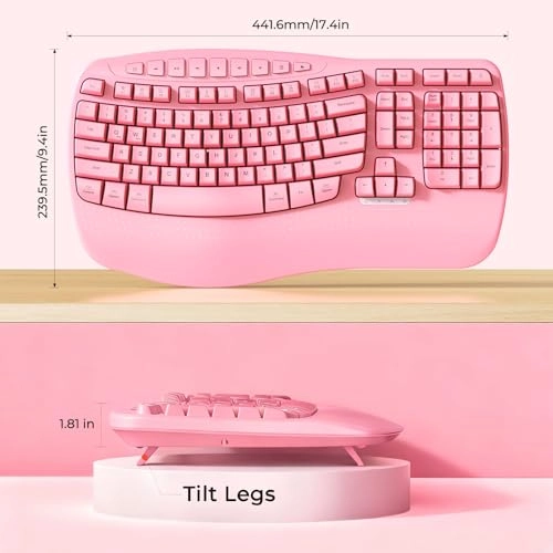 Wireless Ergonomic Keyboard - Mac/Windows USB-A/USB-C