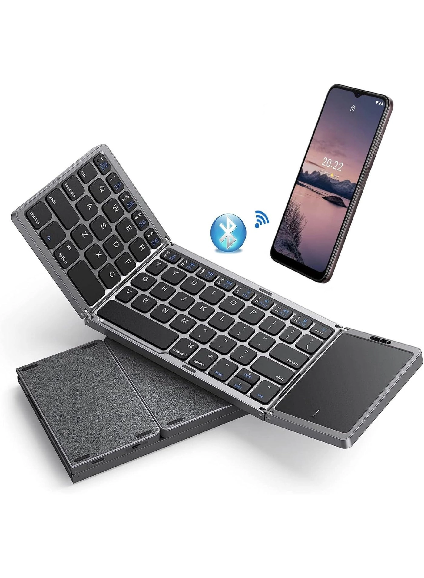 LIVVY Foldable Bluetooth Keyboard with Touchpad - EN Wireless