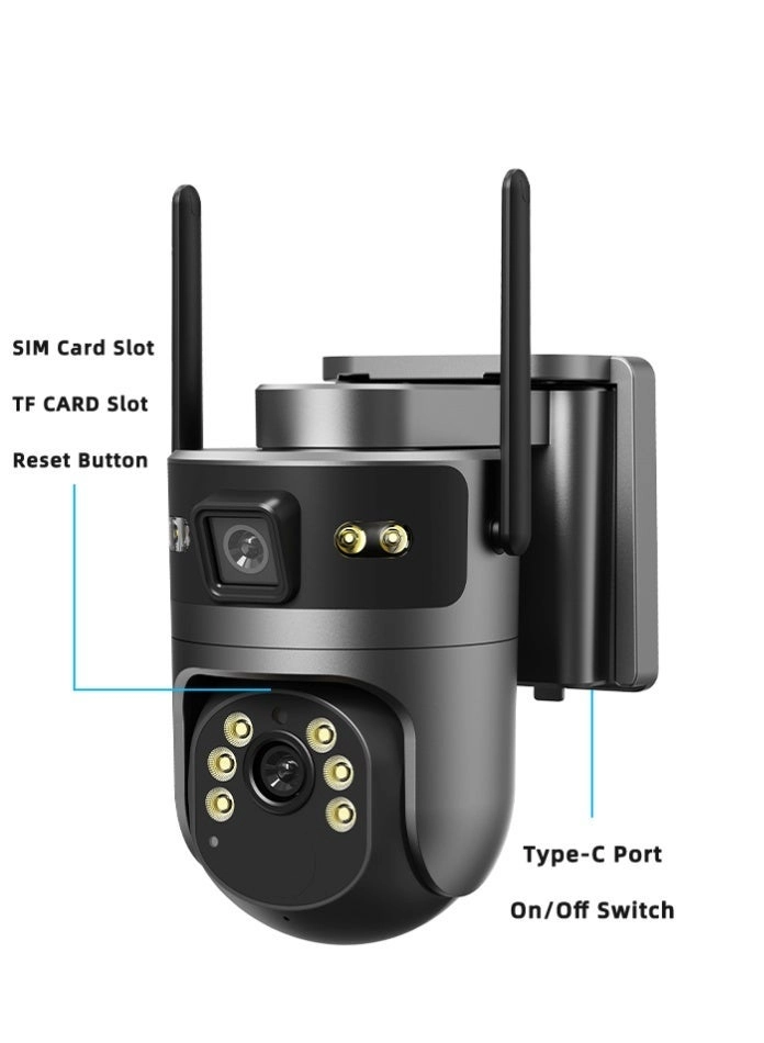 Solar Streetlight Dual Lens Security Camera 8MP