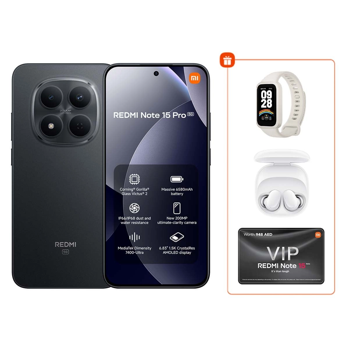 Redmi Note 15 Pro - 8GB 256GB + smart band 9 active + Buds 6 Play