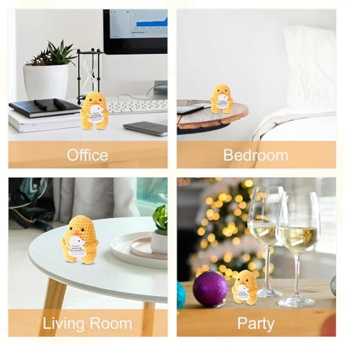 Duck Positive Crochet Duck 9.5 cm