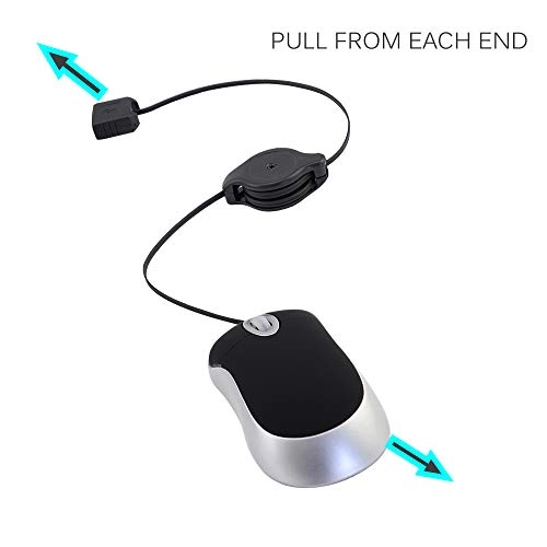 Mini Retractable Travel Optical Mouse - Wired