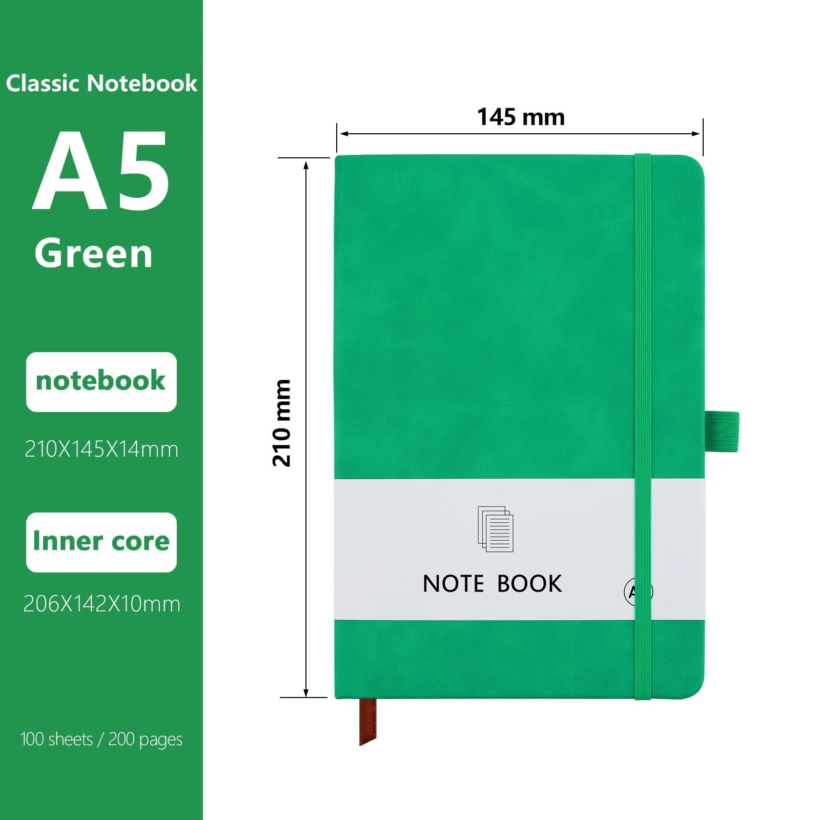 Notebook A5 Hardcover - Lined 200 Pages