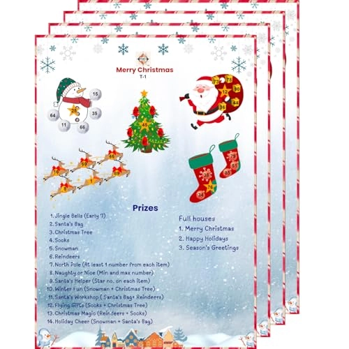 Sparkle Games Christmas Theme Tambola Housie Tickets - English 24 Count