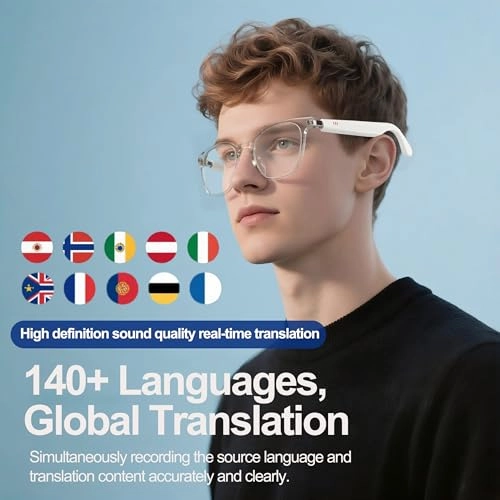 AI Smart Glasses - 140+ Languages Bluetooth