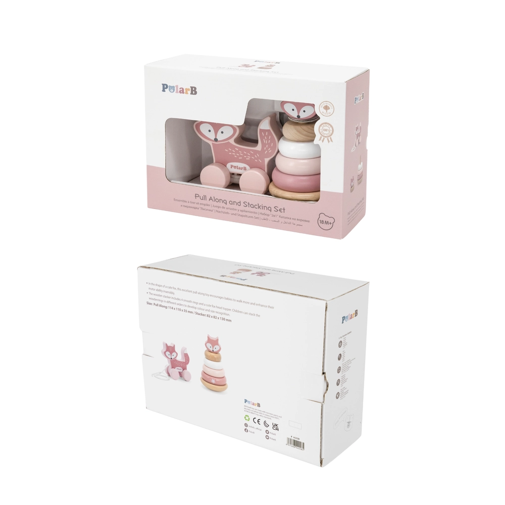 Fox Pull Along And Stacker Toy Set - Two Fox