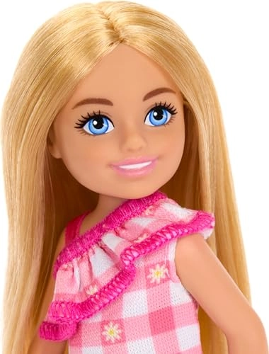 Chelsea Small Doll - 6-inch Blonde Hair Blue Eyes Pink Checked Dress