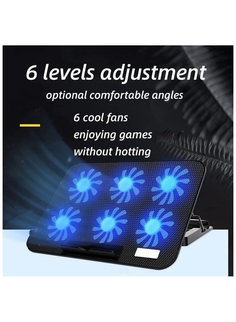 ICE COOREL Gaming Laptop Cooling Pad - 6 Fans 15-17.3 Inch