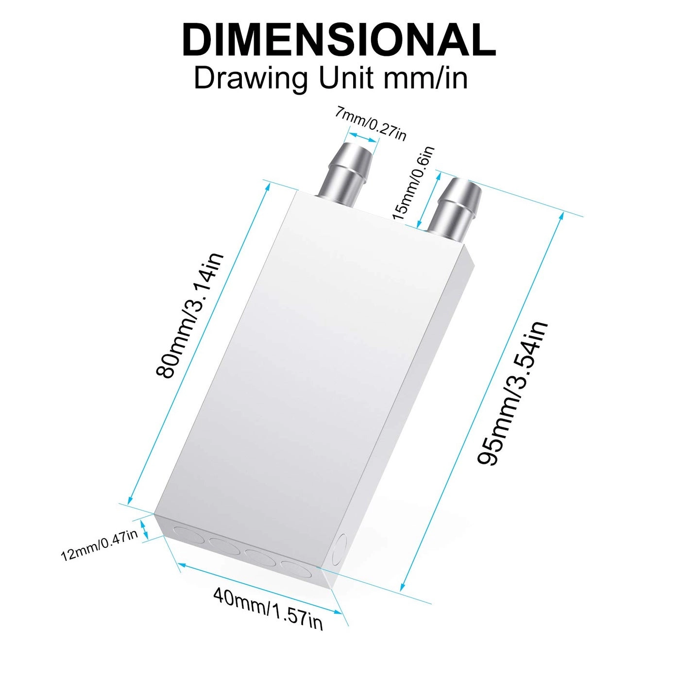 Aluminum Water Cooling Block - Liquid Water Cooler Heat Sink