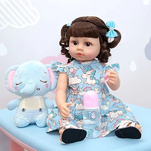 Reborn Baby Doll - 22 Inch Vinyl Brown Eyes