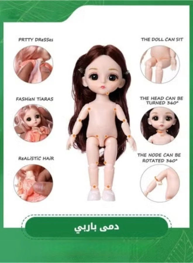 Princess Dolls - 3 Pcs 17cm Mini Tiaras Hair Shoes Set