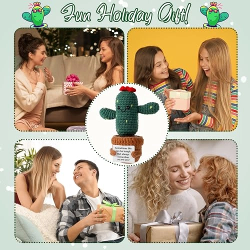 Cactus Funny Positive 13 cm Crochet