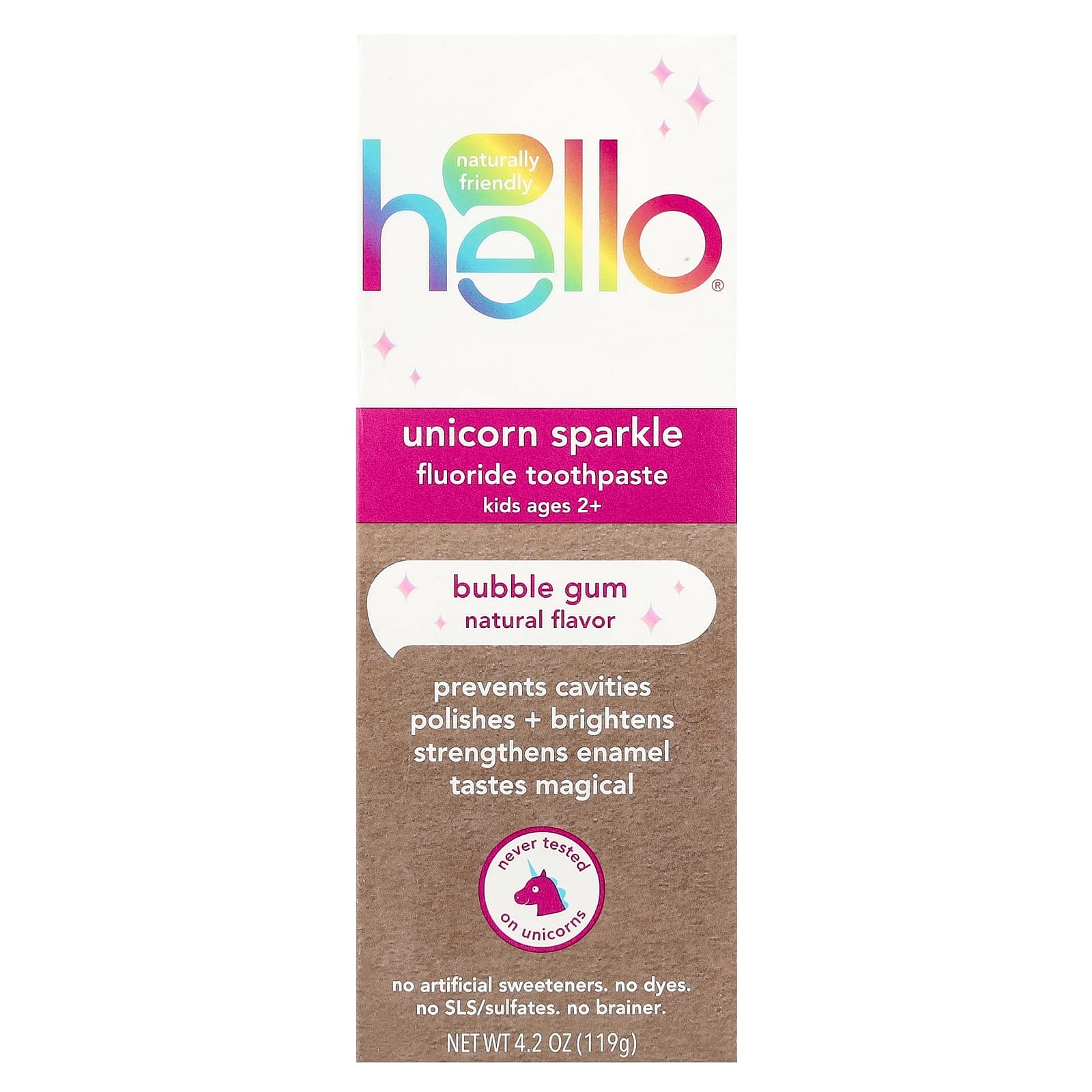 Unicorn Sparkle Fluoride Bubble Gum Toothpaste Ages 2+ 119 g