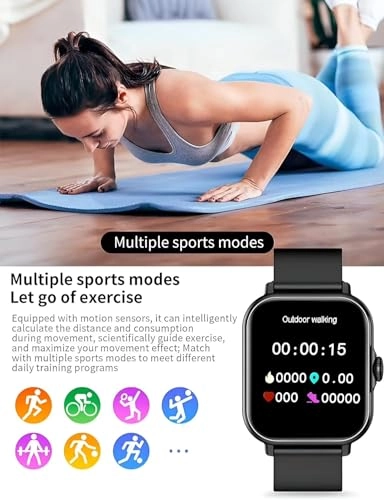 A58 Plus - Bluetooth Call Sleep Monitoring + Diamond Jewellery Set - Crystal-embellished