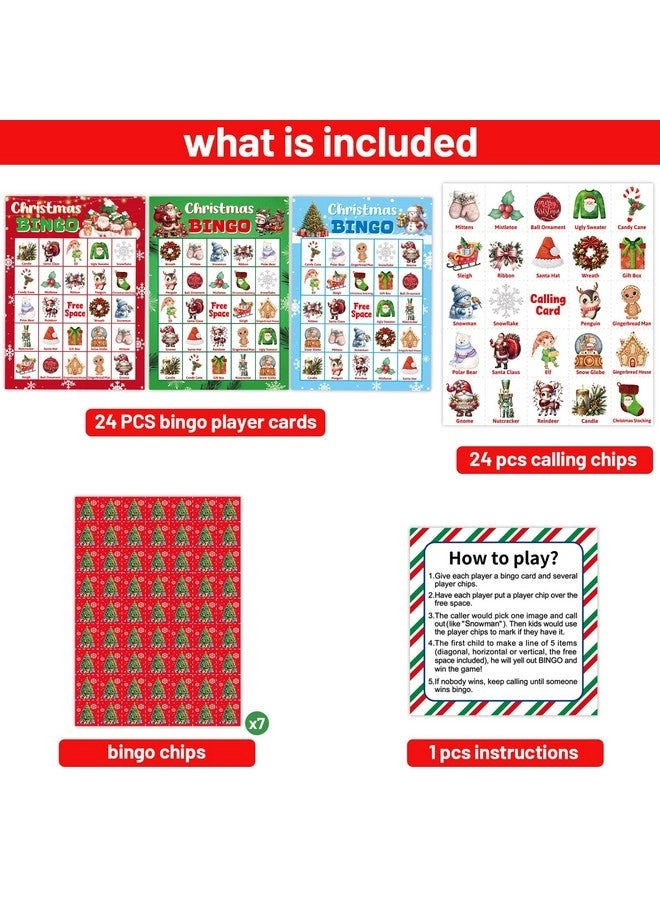 Merry Christmas Bingo Game - 24 Players